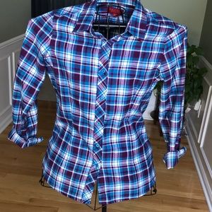 NWOT Brioso Button Down XL Plaid Shirt